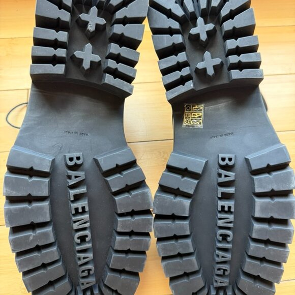 Balenciaga Trooper Lace-Up Leather Boots, Size 13, Black - Picture 5 of 6